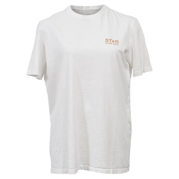 Golden Goose Logo-Print T-shirt in White Cotton - Picture 1 of 5
